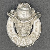 Skull with Hat with Horse Shoe around the neck and CAV 