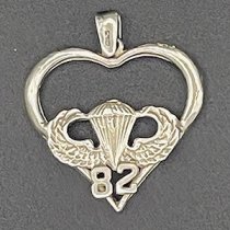 AIRBORNE WINGS 82 IN HEART PENDANT