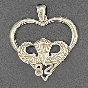 AIRBORNE WINGS 82 IN HEART PENDANT