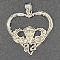 AIRBORNE WINGS 82 IN HEART PENDANT