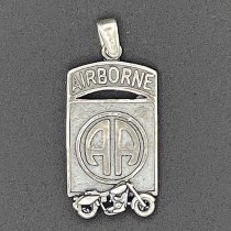 82nd Airborne Patch BIKER in Sterling Silver