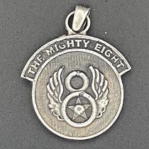 8th THE MIGHTY EIGHT TAG Pendant Sterling Silver