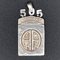 82nd Airborne Patch 505 Pendant Sterling Silver