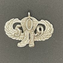 AIRBORNE Wings 509th with Boots in Sterling Silver Pendant