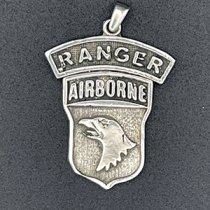 101st Airborne RANGER Patch Pendant Sterling Silver