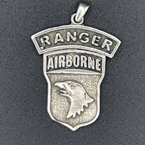 101st Airborne RANGER Patch Pendant Sterling Silver